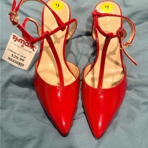 Nine West Red Patent Leather Women's Heels Size 9
